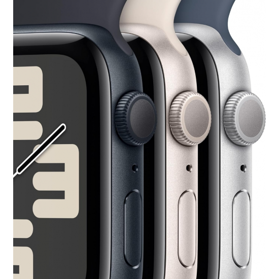 Apple Watch SE 2023 2. Generation (GPS, 40 mm) - Midnight-Aluminiumgehäuse mit M/L Midnight-Sportarmband