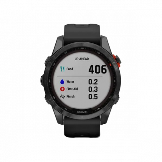 Garmin Fenix 7S Solar Edition (42 mm) – Schiefergrau mit schwarzem Band