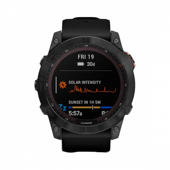 Garmin Fenix 7X Solar Edition (51 mm) – Schiefergrau mit schwarzem Band