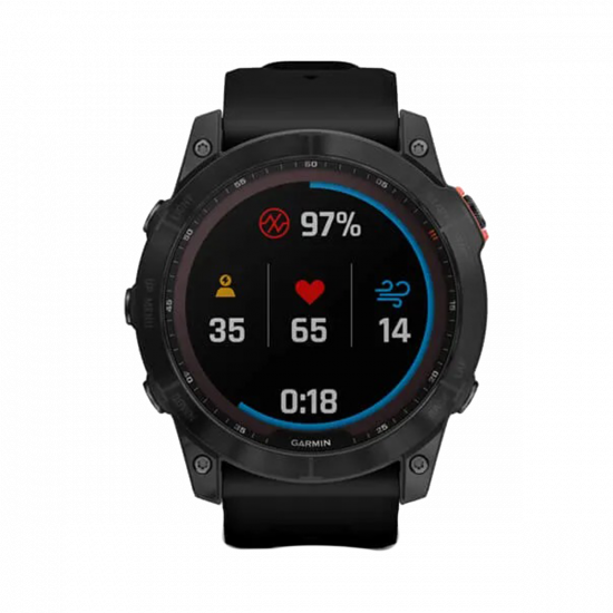 Garmin Fenix 7X Solar Edition (51 mm) – Schiefergrau mit schwarzem Band