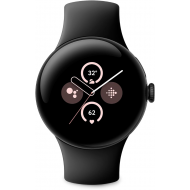 Google Pixel Watch 2 (Wi-Fi) – mattschwarzes Aluminiumgehäuse mit Obsidian-Aktivarmband